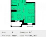 2-комнатная квартира площадью 43.3 кв.м, Талдомская улица, 17к1 | цена 4 167 842 руб. | www.metrprice.ru