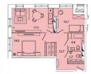 2-комнатная квартира площадью 61 кв.м, Рязанский проспект, 2к3 | цена 9 522 709 руб. | www.metrprice.ru