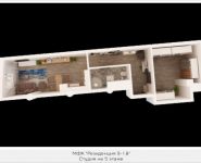 1-комнатная квартира площадью 45.3 кв.м, Ленинского Комсомола, 64 | цена 2 718 000 руб. | www.metrprice.ru