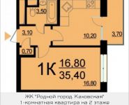 1-комнатная квартира площадью 35 кв.м, Внутренний проезд, 8с2 | цена 6 512 948 руб. | www.metrprice.ru