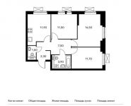 3-комнатная квартира площадью 64.9 кв.м,  | цена 7 891 840 руб. | www.metrprice.ru