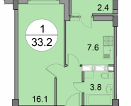 1-комнатная квартира площадью 33.2 кв.м, ул. Чехова, 6 | цена 1 743 000 руб. | www.metrprice.ru