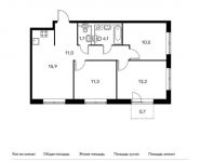 4-комнатная квартира площадью 104.8 кв.м, | цена 10 542 880 руб. | www.metrprice.ru