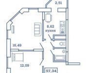 2-комнатная квартира площадью 57 кв.м, Краснознаменская ул. | цена 4 000 000 руб. | www.metrprice.ru
