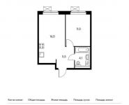 1-комнатная квартира площадью 36.5 кв.м,  | цена 3 401 800 руб. | www.metrprice.ru