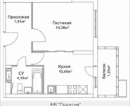 1-комнатная квартира площадью 38.35 кв.м, Родниковая, к3 | цена 4 606 551 руб. | www.metrprice.ru