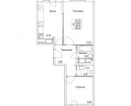 2-комнатная квартира площадью 56.75 кв.м, 2-я Муравская | цена 7 333 552 руб. | www.metrprice.ru