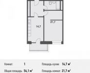 1-комнатная квартира площадью 54 кв.м, Квесисская 1-я ул. | цена 16 771 000 руб. | www.metrprice.ru