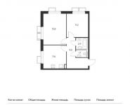 2-комнатная квартира площадью 52 кв.м, Ясеневая ул, 12к2 | цена 10 202 400 руб. | www.metrprice.ru