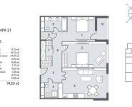 2-комнатная квартира площадью 75.05 кв.м,  | цена 35 287 760 руб. | www.metrprice.ru