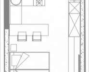 1-комнатная квартира площадью 26.77 кв.м, 1-я улица Леонова, 1 | цена 6 228 522 руб. | www.metrprice.ru