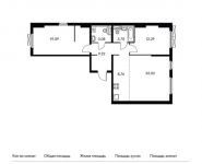 3-комнатная квартира площадью 78.16 кв.м, Складочная ул, 6к1 | цена 16 335 440 руб. | www.metrprice.ru