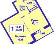 1-комнатная квартира площадью 45 кв.м, Полевая ул., 12 | цена 5 050 000 руб. | www.metrprice.ru