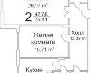 1-комнатная квартира площадью 75 кв.м, Чкалова ул., 2/27 | цена 4 887 930 руб. | www.metrprice.ru