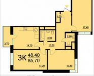 3-комнатная квартира площадью 85 кв.м, Внутренний проезд, 8с2 | цена 16 076 291 руб. | www.metrprice.ru