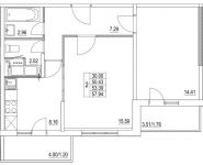 2-комнатная квартира площадью 53.39 кв.м, 2-я Муравская | цена 7 114 623 руб. | www.metrprice.ru