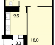 1-комнатная квартира площадью 41.5 кв.м, Триумфальная, 10 | цена 3 237 000 руб. | www.metrprice.ru