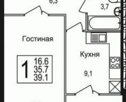 1-комнатная квартира площадью 38.35 кв.м, Щелково платф, 1 | цена 2 914 600 руб. | www.metrprice.ru
