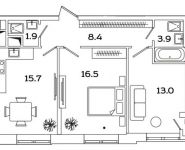 2-комнатная квартира площадью 59.4 кв.м, Рязанский проспект, д.2Б | цена 10 547 004 руб. | www.metrprice.ru