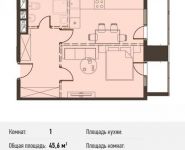 1-комнатная квартира площадью 45.6 кв.м, Новодмитровская ул., 5А | цена 8 071 200 руб. | www.metrprice.ru