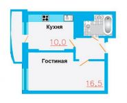 1-комнатная квартира площадью 34.8 кв.м, Рябиновая улица, 10 | цена 2 262 000 руб. | www.metrprice.ru