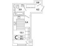 1-комнатная квартира площадью 29.9 кв.м, Рязанский пр-кт, 2 | цена 4 751 828 руб. | www.metrprice.ru