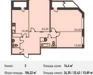 3-комнатная квартира площадью 104.2 кв.м, Можайское ш., 38 | цена 10 943 100 руб. | www.metrprice.ru