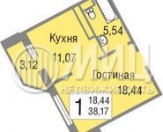 1-комнатная квартира площадью 38.2 кв.м, Зеленые Аллеи бул. | цена 3 300 000 руб. | www.metrprice.ru