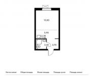 1-комнатная квартира площадью 25.5 кв.м,  | цена 4 097 850 руб. | www.metrprice.ru