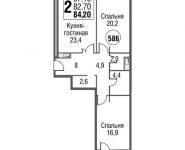 2-комнатная квартира площадью 84.3 кв.м, Серебрякова проезд, д.11к2 стр 13 | цена 13 218 910 руб. | www.metrprice.ru