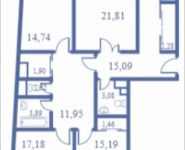 4-комнатная квартира площадью 137.3 кв.м, Кудрявцева, 12 | цена 14 347 850 руб. | www.metrprice.ru