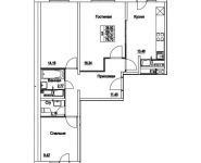 3-комнатная квартира площадью 73.21 кв.м, 2-я Муравская | цена 9 593 438 руб. | www.metrprice.ru