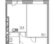 1-комнатная квартира площадью 44.4 кв.м, Павловское д | цена 1 771 560 руб. | www.metrprice.ru