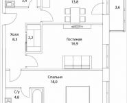 2-комнатная квартира площадью 70 кв.м, Шелепихинская набережная, влд 34, корп.4 | цена 17 759 000 руб. | www.metrprice.ru