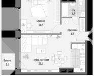 1-комнатная квартира площадью 54.19 кв.м, 1-я Ямская, 8 | цена 13 850 000 руб. | www.metrprice.ru
