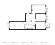3-комнатная квартира площадью 93.8 кв.м, Поляны ул, 5Ак2 | цена 12 494 160 руб. | www.metrprice.ru