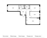 3-комнатная квартира площадью 93.19 кв.м, Сельскохозяйственная ул, 35 | цена 18 768 466 руб. | www.metrprice.ru