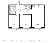 2-комнатная квартира площадью 55.6 кв.м, | цена 7 494 880 руб. | www.metrprice.ru