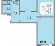 3-комнатная квартира площадью 78 кв.м, 2-й Грайвороновский проезд, 38, корп.9 | цена 10 473 613 руб. | www.metrprice.ru