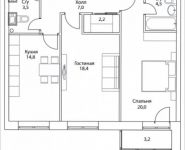 2-комнатная квартира площадью 74 кв.м, Шелепихинская набережная, влд 34, корп.2 | цена 17 664 000 руб. | www.metrprice.ru