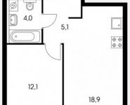1-комнатная квартира площадью 40.1 кв.м, Большая Косинская улица, 16к1 | цена 4 800 000 руб. | www.metrprice.ru