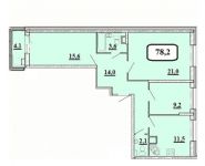 3-комнатная квартира площадью 78.2 кв.м, б-р Космонавтов, д. 8 | цена 7 393 197 руб. | www.metrprice.ru
