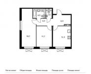 2-комнатная квартира площадью 58.2 кв.м, жилой комплекс Мякинино Парк, | цена 9 189 780 руб. | www.metrprice.ru