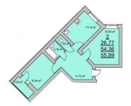 2-комнатная квартира площадью 55.9 кв.м, Колхозная ул. | цена 3 965 350 руб. | www.metrprice.ru