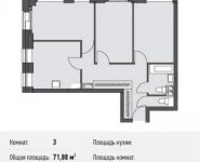 3-комнатная квартира площадью 71.9 кв.м, Донецкая ул., 30С1 | цена 8 699 277 руб. | www.metrprice.ru
