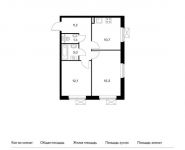 2-комнатная квартира площадью 51.7 кв.м, | цена 6 653 790 руб. | www.metrprice.ru