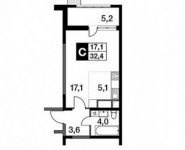 1-комнатная квартира площадью 32 кв.м, Строителей ул. | цена 3 143 772 руб. | www.metrprice.ru