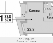 1-комнатная квартира площадью 52 кв.м, Саморы Машела, 5 | цена 7 735 000 руб. | www.metrprice.ru