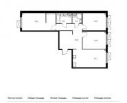 3-комнатная квартира площадью 89.3 кв.м, Поляны ул, 5Ак2 | цена 12 466 280 руб. | www.metrprice.ru