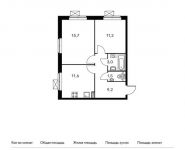 2-комнатная квартира площадью 52.2 кв.м,  | цена 4 912 020 руб. | www.metrprice.ru